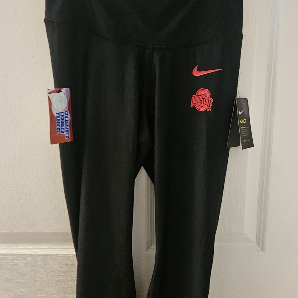 Nike Kids Black Leggings with Pink Accents